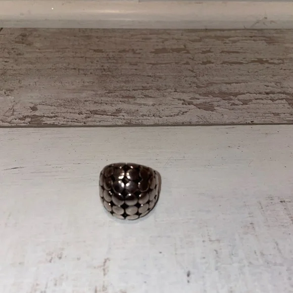Taylor & Tessier Aspen Silver Textured Dome Top Ring